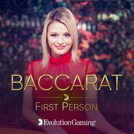 First Person Baccarat slot visual from Evolution available on spinko24casino.com