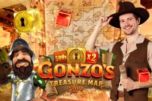Gonzo's Treasure Map slot visual from Evolution available on spinko24casino.com